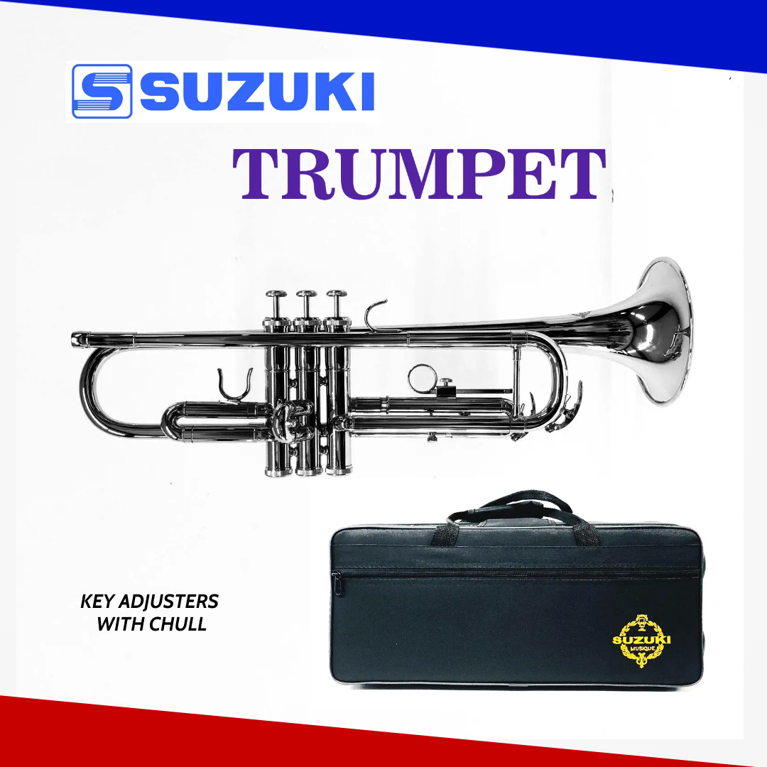 SUZUKI Silver Plated Musical Trumpet Bb Pitch Silver With Case